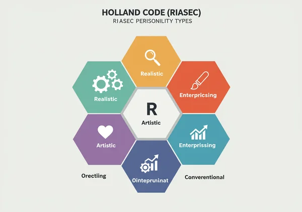 Infographic of the six Holland Code personality types