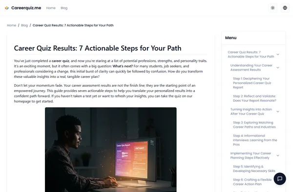 Career Quiz Results: 7 Actionable Steps for Your Path