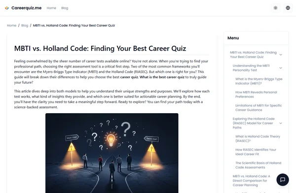 MBTI vs. Holland Code: Finding Your Best Career Quiz