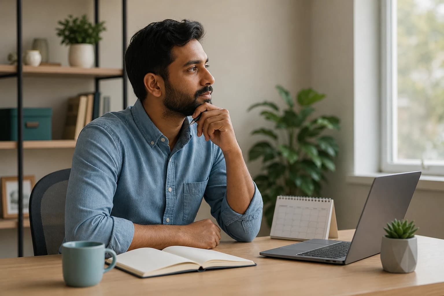 Person reflecting on a job decision