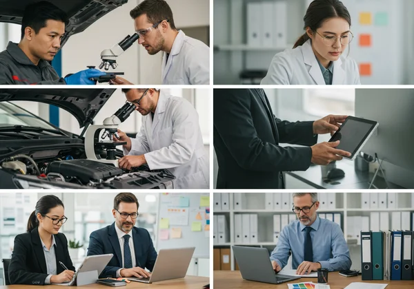 Collage of professionals from different career fields