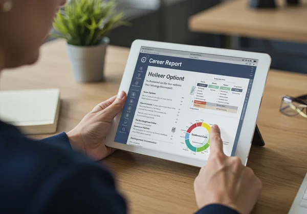 Person receiving clear, actionable career path guidance report