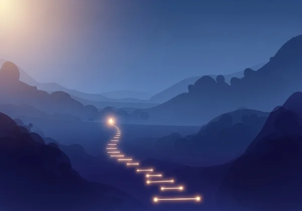 A warm lantern lighting a path, symbolizing guidance and clarity.